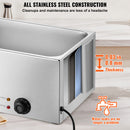 VEVOR komercialais elektriskais ēdienu sildītājs, 18L, 1200W, Bain Marie