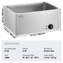 VEVOR komercialais elektriskais ēdienu sildītājs, 18L, 1200W, Bain Marie