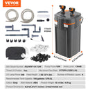 VEVOR 379 litru akvārija kannas filtrs ar 12 W UV lampu, klusa darbība