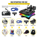 VEVOR 38 x 38 см 8-в-1 Siltumspiedes Machine – 1000 Вт Сублимационная карта с вращением на 360°, поворотом на 360°, чтобы повысить качество обслуживания с помощью T-крепления, захвата, круга, šķīvjiem un cityem priekšmetiem.