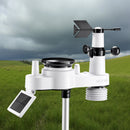 7-in-1 Wi-Fi laika apstākļu stacija ar 177,8 mm TFT displeju, bezvadu saules sensoru, nokrišņu mērītāju, vēja ātruma un virziena, temperatūras, mitruma un nokrišņu uzraudzību iekštelpās un āra apstākļos