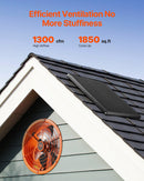 VEVOR 35,6 cm bēniņu ventilaatorid ar termostatu, 2209 m³/h, sienas stiprinājums