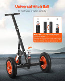 Piekabes pārvietošanas ratiņi, kravnesība 453 kg, regulējams augstums 42,4-55,8 cm, 50 mm sakabes lodveida gals, 35,5 cm riepas