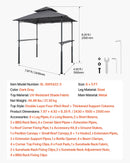 Grila nojume, 2,43 × 1,5 m pastiprināta āra BBQ nojume ar divslāņu jumtu, pulverkrāsota tērauda konstrukcija ar 2 sānu plauktiem un 8 āķiem, grila nojume terasei, pagalmam vai dārzam