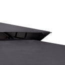 Grila nojume, 2,43 × 1,5 m āra BBQ nojume ar divslāņu jumtu, pulverkrāsota tērauda terases nojume ar 2 sānu plauktiem un 8 āķiem, grilēšanas nojume terasei, pagalmam, dārzam vai piknikam