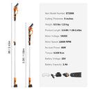 VEVOR 2 vienā bezvadu teleskopiskais zaru zāģis un mini motorzāģis, 20 V 2 Ah akumulators, griešanas garums 13 cm, sasniedzamība līdz 2,4 m (iekļauts akumulators un asmens aizsargs)