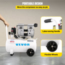 VEVOR gaisa kompresors 21 l, pārnēsājams, 1 HP, bez eļļļas, tērauda tvertne, 750 W, plācenīša tipa, 8 bar (115 PSI), īpaši kluss, mājas remontam un riepu piepumpēšanai