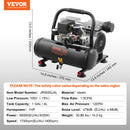 VEVOR gaisa kompresors - kompakts, pārnēsājams, bez eļļļas, 3,8 l, 7 bāri