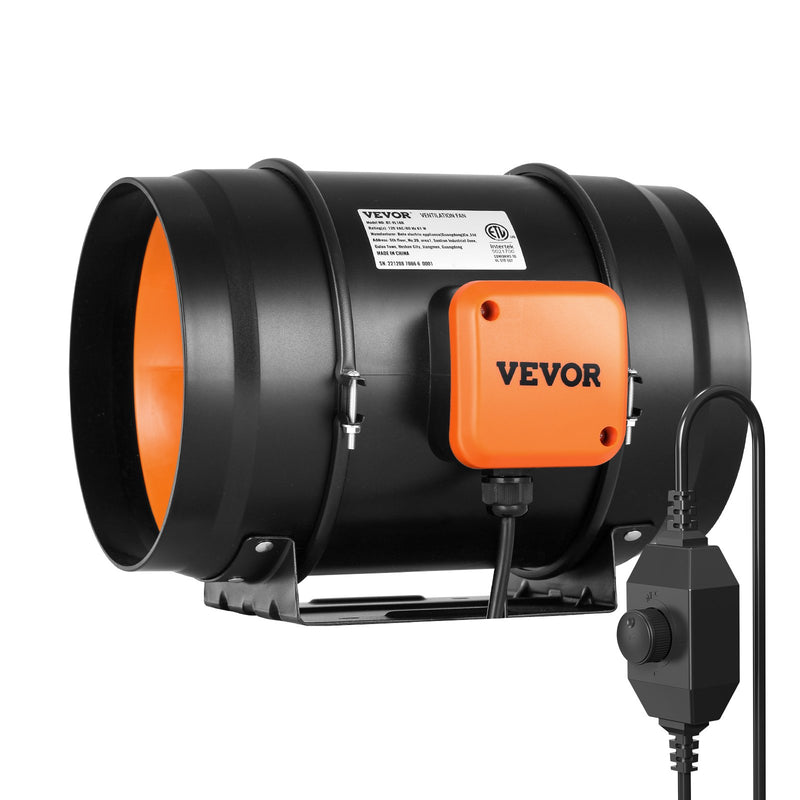 VEVOR 203,2 mm cauruļvadu ventilaatorid HVAC izplūdes pūtēja komplekts AC Maināma Ātruma Kontrole