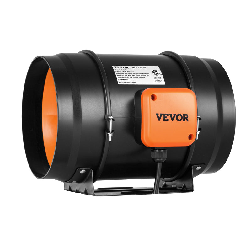 VEVOR 203,2 mm cauruļvadu ventilaatorid HVAC izplūdes pūtēja komplekts AC Maināma Ātruma Kontrole