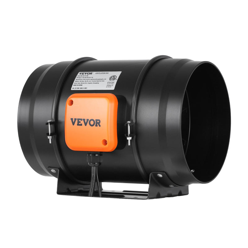 VEVOR 203,2 mm cauruļvadu ventilaatorid HVAC izplūdes pūtēja komplekts AC Maināma Ātruma Kontrole