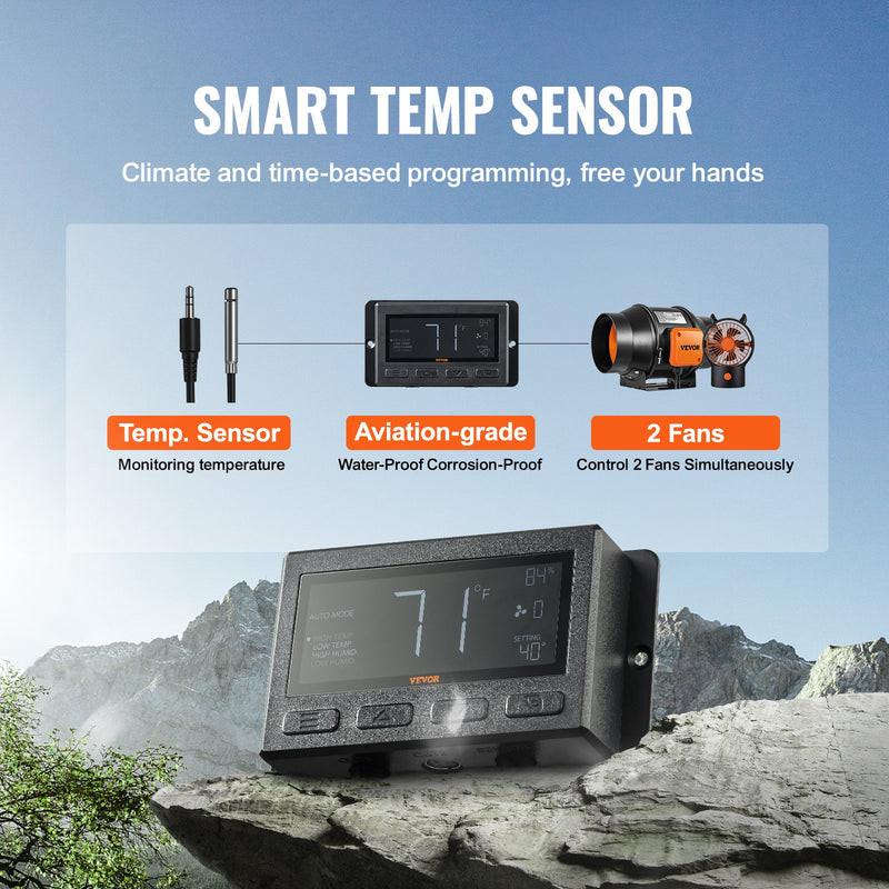 VEVOR 6 collu kanāla ventilators HVAC izplūdes ventilatora komplekts ar EC mainīga ātruma kontroli