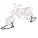 VEVOR motocikla priekšējais un aizmugurējais pacēlājs, 500 kg, regulējams, ar ritentiņiem, piemērots 165-351 mm riteņu asīm, tērauds, sarkans