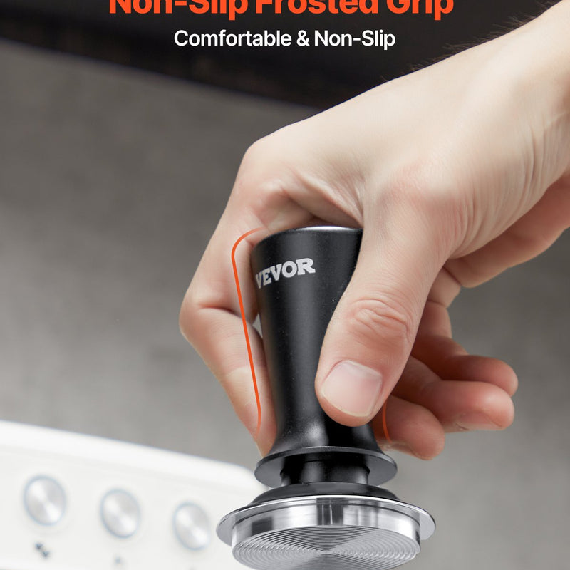 VEVOR 51 mm espresso tamperis ar atsperi, nerūsējošais tērauds