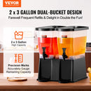 VEVOR 2 x 11,4 L dzērienu dozators ar statīvu un krānu, plastmasas, sulai, tējai, ūdens dozators