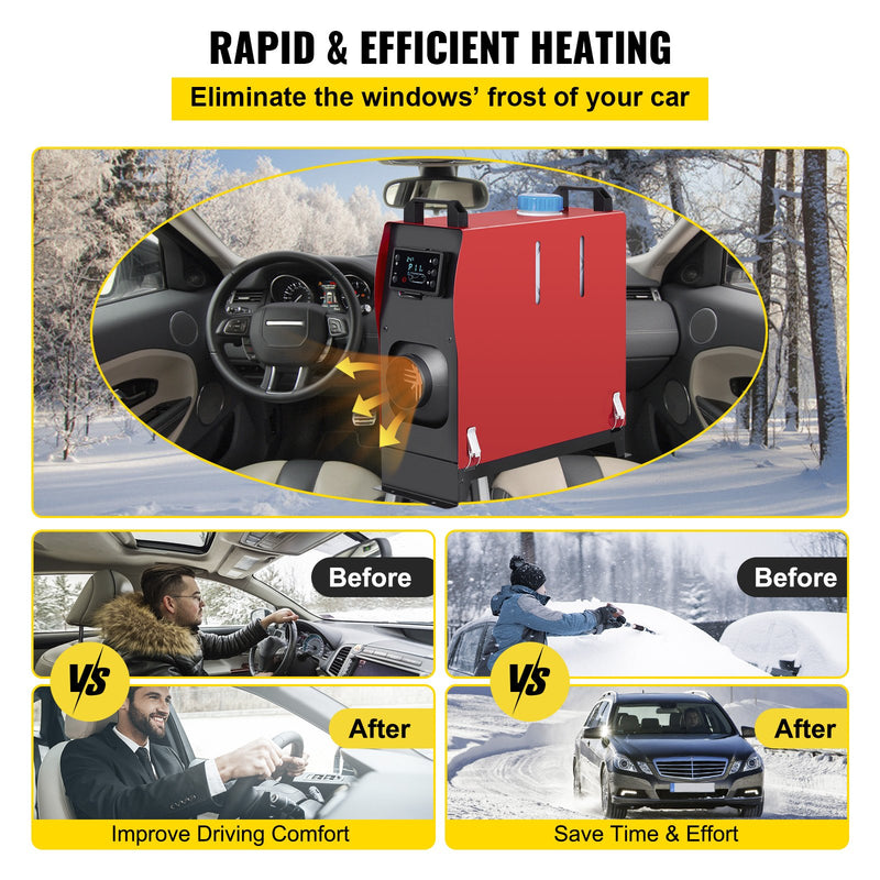 VEVOR 5KW работает от электросети, 12 В, может использоваться в качестве электропроводки, а также в случае необходимости включения ЖК-дисплея.