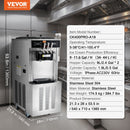 Коммерческая микстовая машина VEVOR, 34-44 л/ч, 3 гарша, светодиодная панель
