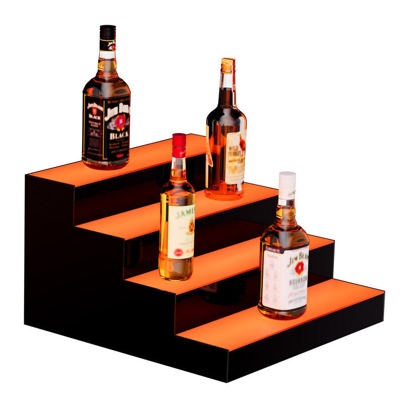VEVOR LED apgaismota alkohola pudeļu plaukta bāra vitrīna, 40 cm, 4 līmeņi, vadība ar pulti un lietotni