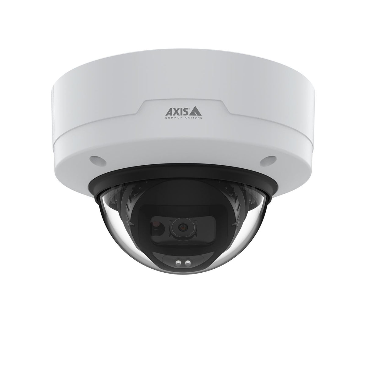 AXIS M3215-LVE 2 MP dome IP camera, 2.8–6 mm, 101° field of view, Lightfinder, Forensic WDR, OptimizedIR up to 20 m, H.264/H.265, AI analytics, microphone, microSD, PoE, IP66, IK10, white