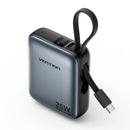 Vention FHEH0 Mini ārējais akumulators 10 000 mAh, 35 W, PD un PPS, melns