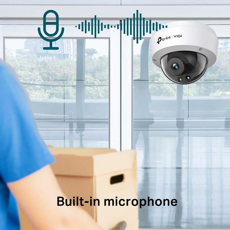 TP-Link VIGI C230 3MP IR dome IP kamera, 4mm, IR 30m, Smart IR, WDR, AI, H.265+, PoE, microSD 512GB, IP67, IK10