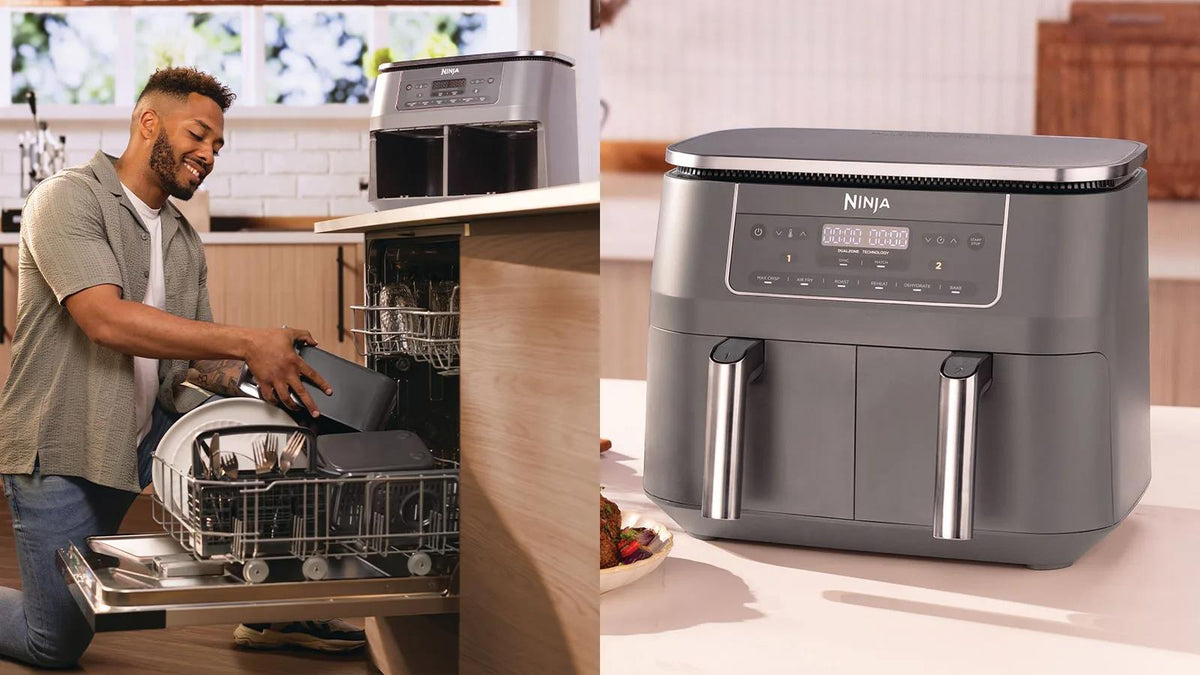 Ninja Dual Zone DZ300EU, 2470 W, 7.6 l hot air fryer with 2 independent 3.8 l zones, 6 cooking functions, SYNC and MATCH modes