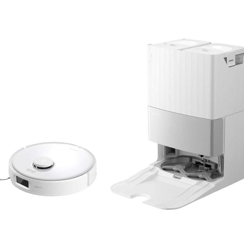 Roborock Qrevo Edge 5V1 QRES02-00, balts, robotizēts putekļsūcējs ar mitro un sauso uzkopšanu, 18 500 Pa, LiDAR, 5200 mAh, FlexiArm, automātisku putekļu iztukšošanu un mopu mazgāšanu