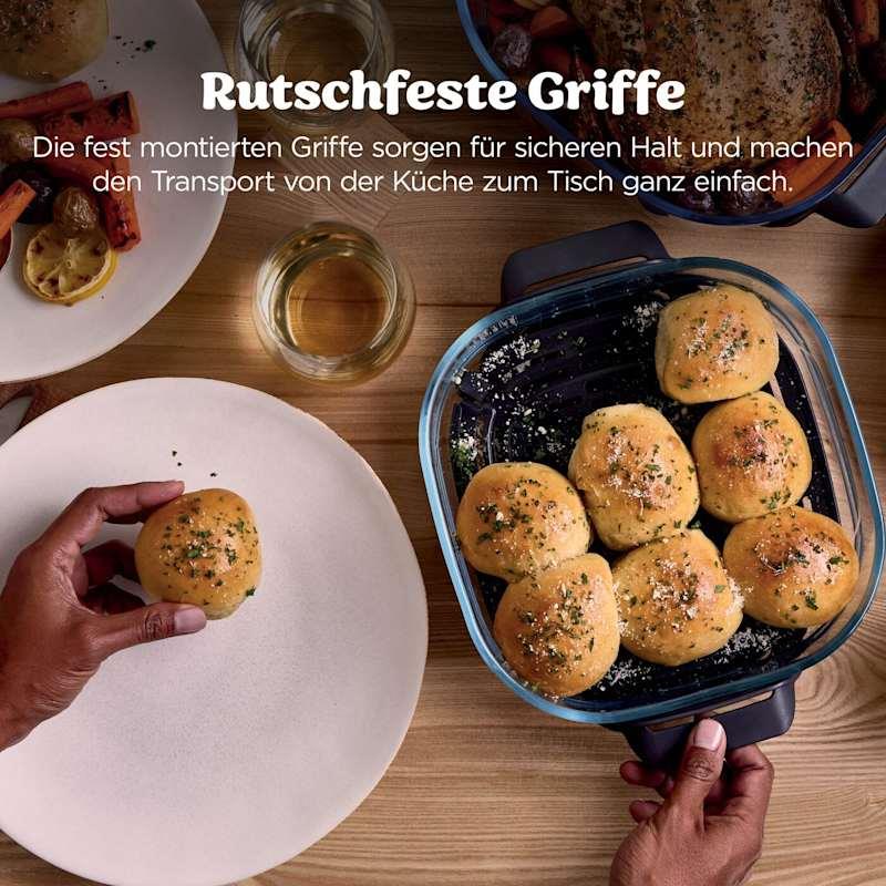 Ninja CRISPi PRO AS101EULG, 2050 W, 7-in-1 glass hot air fryer, 5.7 l and 2.3 l CleanCrisp baskets, 7 programmes, PFAS-free, dishwasher-safe baskets