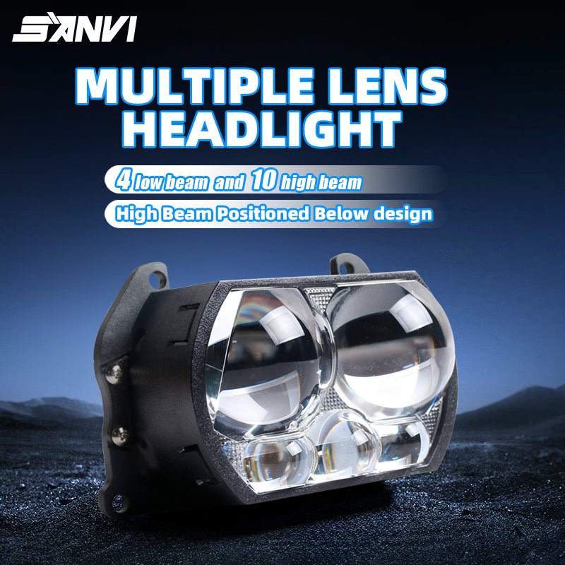 SANVI Bi - LED + Lāzera Projektora Lēcas Auto Lukturiem (Komplekts 2 gab.) – 6000K Augstas Jaudas Retrofit Modulis - ZEMLETES.LV