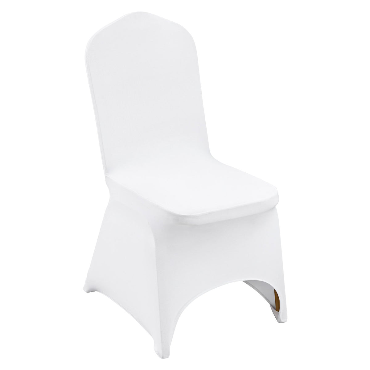 VEVOR Spandex Chair Covers 100 pcs with Curved Front, Weddings and Parties, White