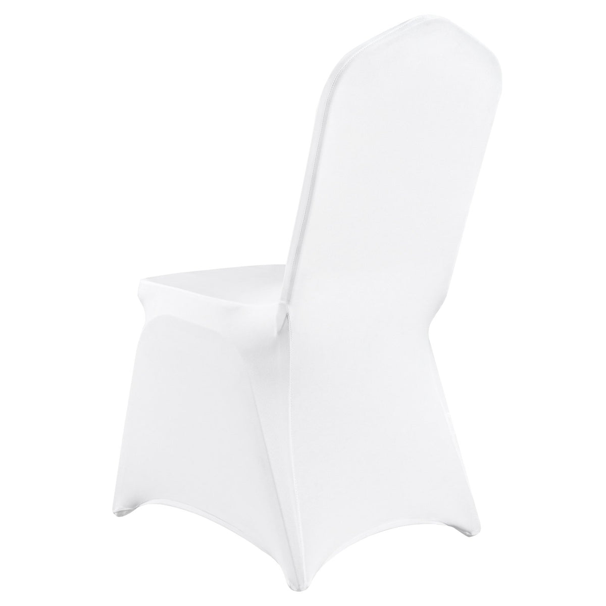 VEVOR Spandex Chair Covers 100 pcs with Curved Front, Weddings and Parties, White