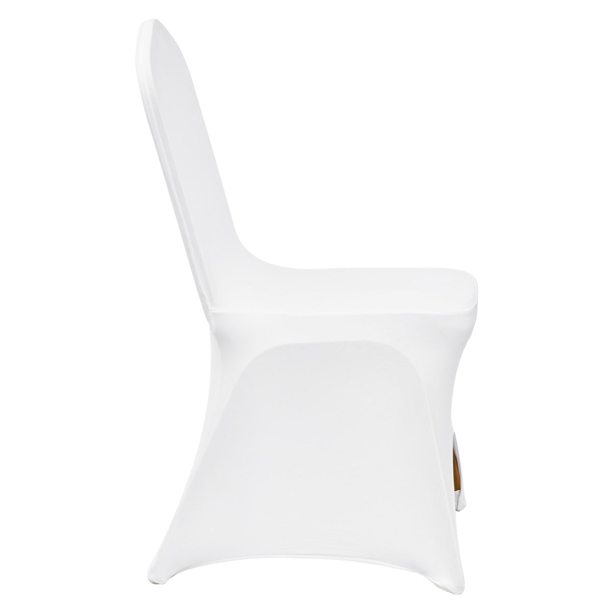 VEVOR Spandex Chair Covers 100 pcs with Curved Front, Weddings and Parties, White