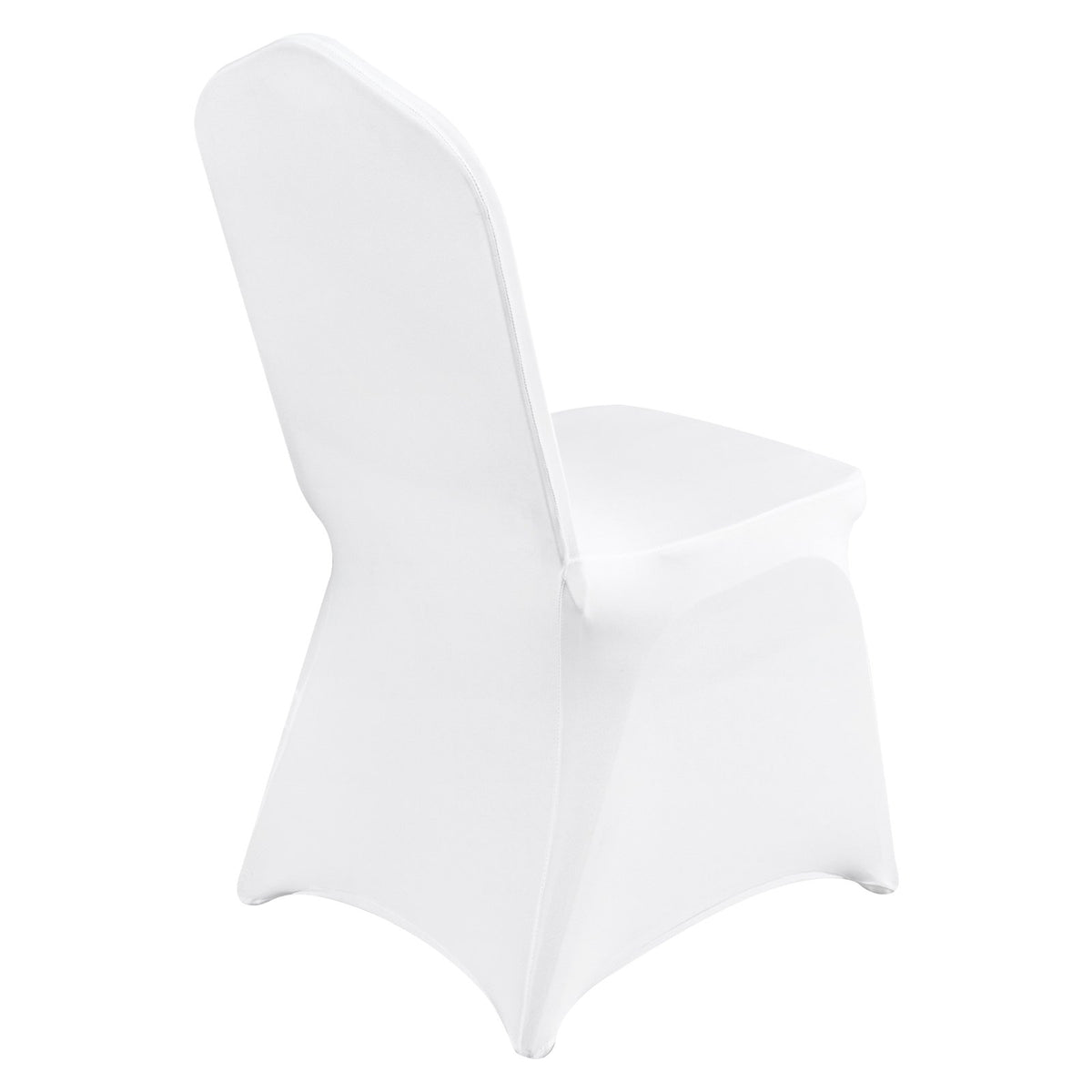 VEVOR Spandex Chair Covers 100 pcs with Curved Front, Weddings and Parties, White