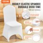 VEVOR Spandex Chair Covers 100 pcs with Curved Front, Weddings and Parties, White