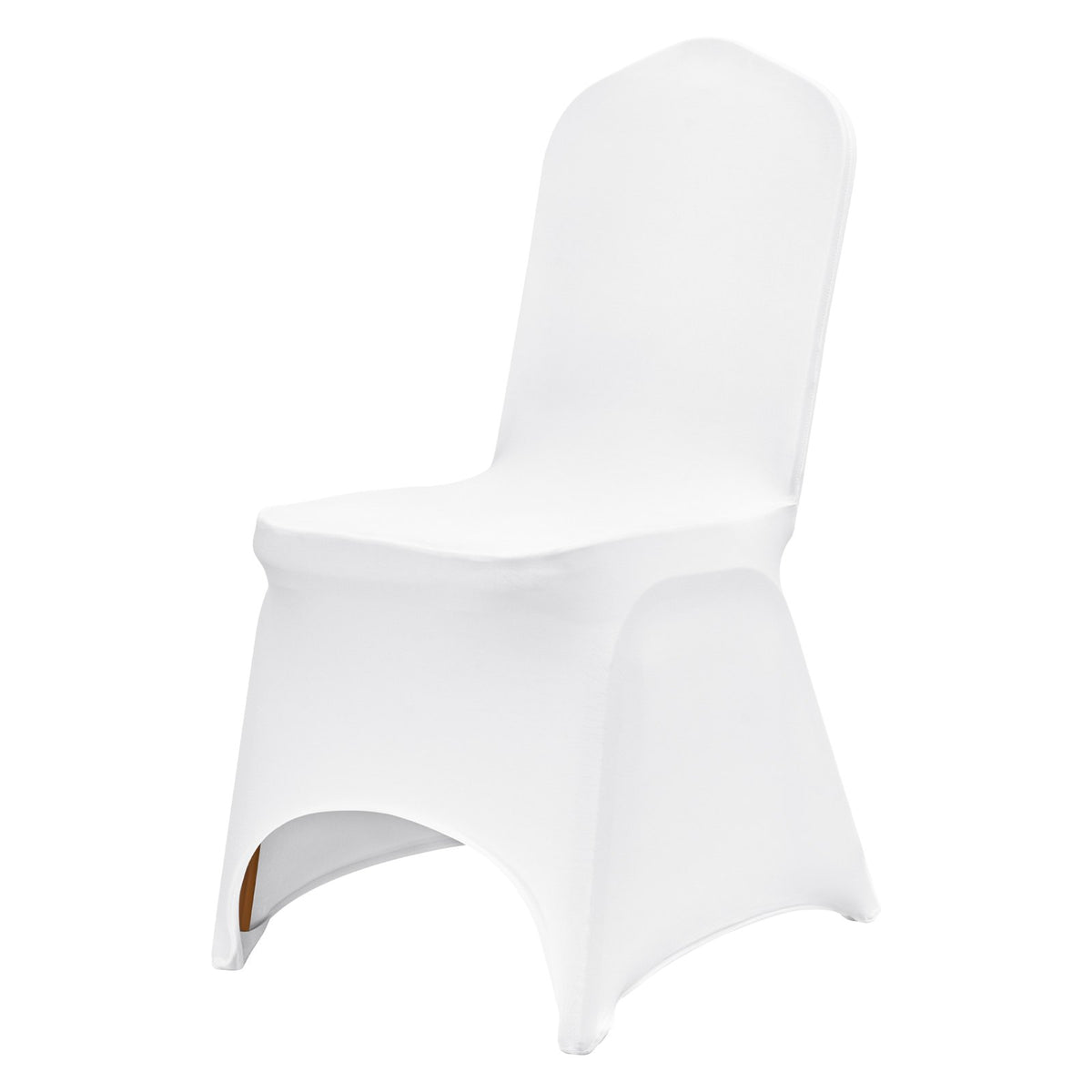 VEVOR Spandex Chair Covers 100 pcs with Curved Front, Weddings and Parties, White