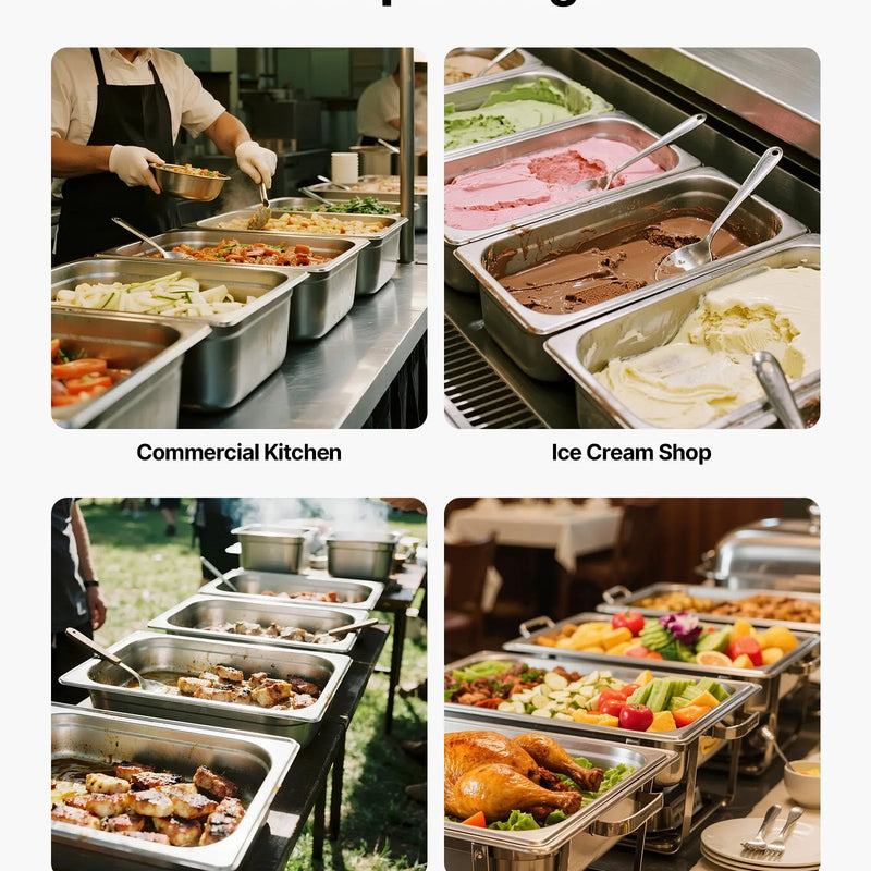 Nerūsējošā tērauda gastronomijas trauks, pilns izmērs, dziļums 145 mm, tilpums 20,5 l, 1 gab. komplekts