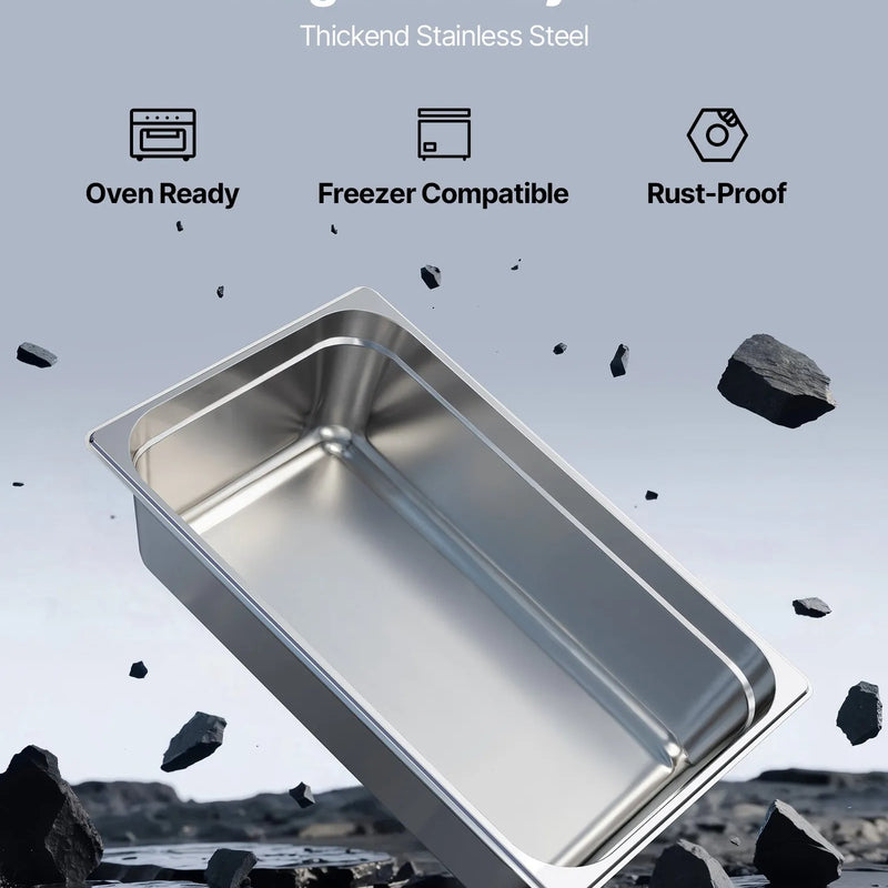 Nerūsējošā tērauda gastronomijas trauks, pilns izmērs, dziļums 145 mm, tilpums 20,5 l, 1 gab. komplekts