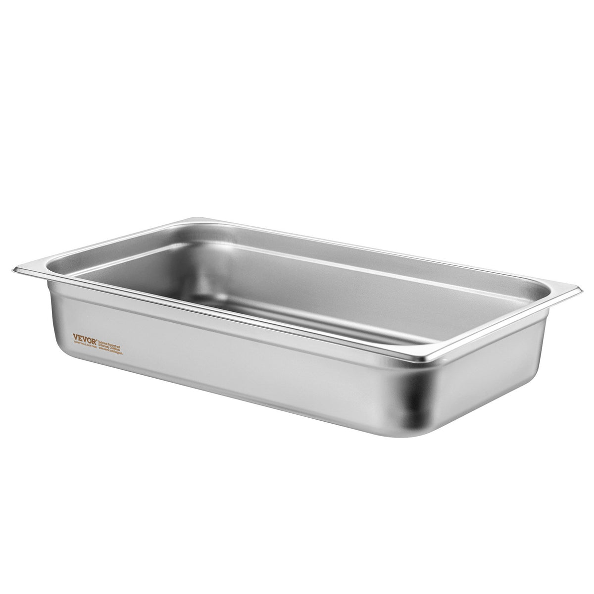 VEVOR GN Containers 4 pcs, Full Size, 10 cm Deep, with Lid, Stainless Steel