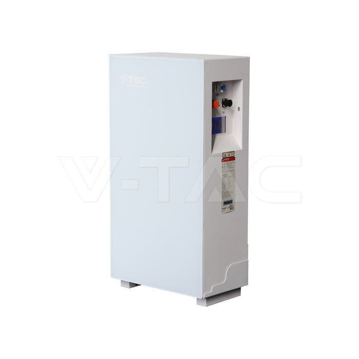 Litija akumulators 10,24 kWh, IP20 aizsardzība, 6000 cikli, balta korpusa konstrukcija