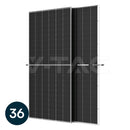 610 W bifaciālais monokristāliskais saules panelis ar dubulto stiklu, 2382 × 1134 × 30 mm, N-Type I-TOPCon tehnoloģija, palete - 36 gab.
