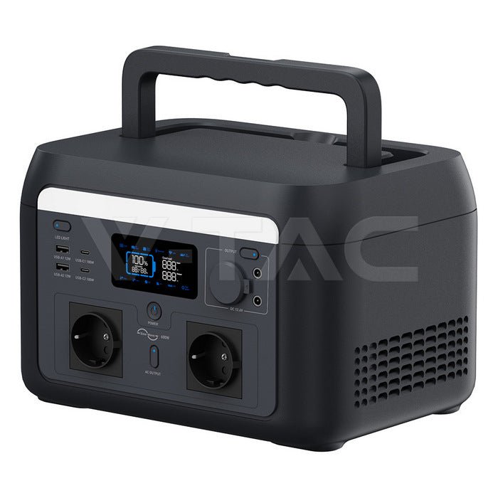 V - TAC 600 W / 512 Wh portatīvā barošanas stacija ar LiFePO4 akumulatoru un WiFi - ZEMLETES.LV