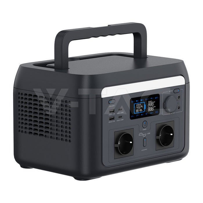 V - TAC 600 W / 512 Wh portatīvā barošanas stacija ar LiFePO4 akumulatoru un WiFi - ZEMLETES.LV