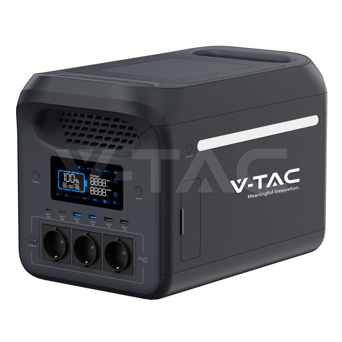 V - TAC 1800 W / 1229 Wh portatīvā barošanas stacija ar LiFePO4 akumulatoru un WiFi - ZEMLETES.LV