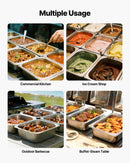 Nerūsējošā tērauda tvaika gastronomijas trauki ar vākiem, 1/2 izmērs, dziļums 148 mm, tilpums 9 l, 2 gab. komplekts