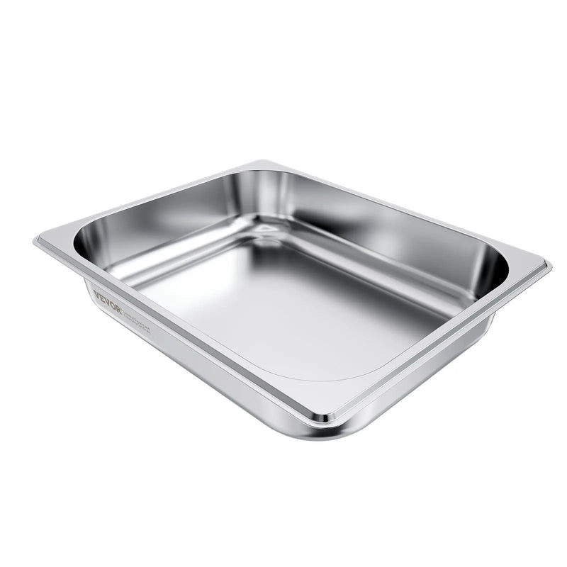 Nerūsējošā tērauda gastronomijas trauki, 1/2 izmērs, dziļums 63,5 mm, tilpums 3,8 l, 4 gab. komplekts