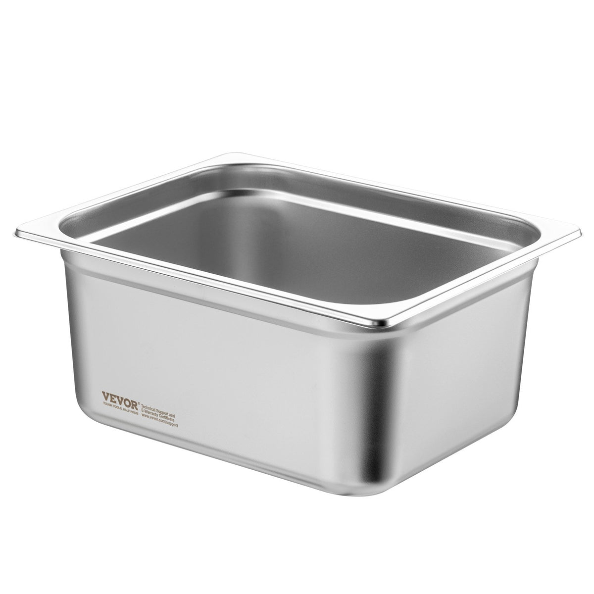 VEVOR GN Containers 6 pcs, 1/2 Size, 15 cm Deep, Stainless Steel