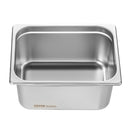 VEVOR 6 gab. 1/2 izmēra tvaika galda panna, nerūsējošais tērauds, 15 cm dziļums