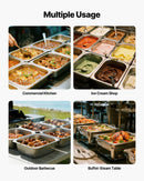 Nerūsējošā tērauda gastronomijas trauki, 1/2 izmērs, dziļums 98 mm, tilpums 6 l, 6 gab. komplekts