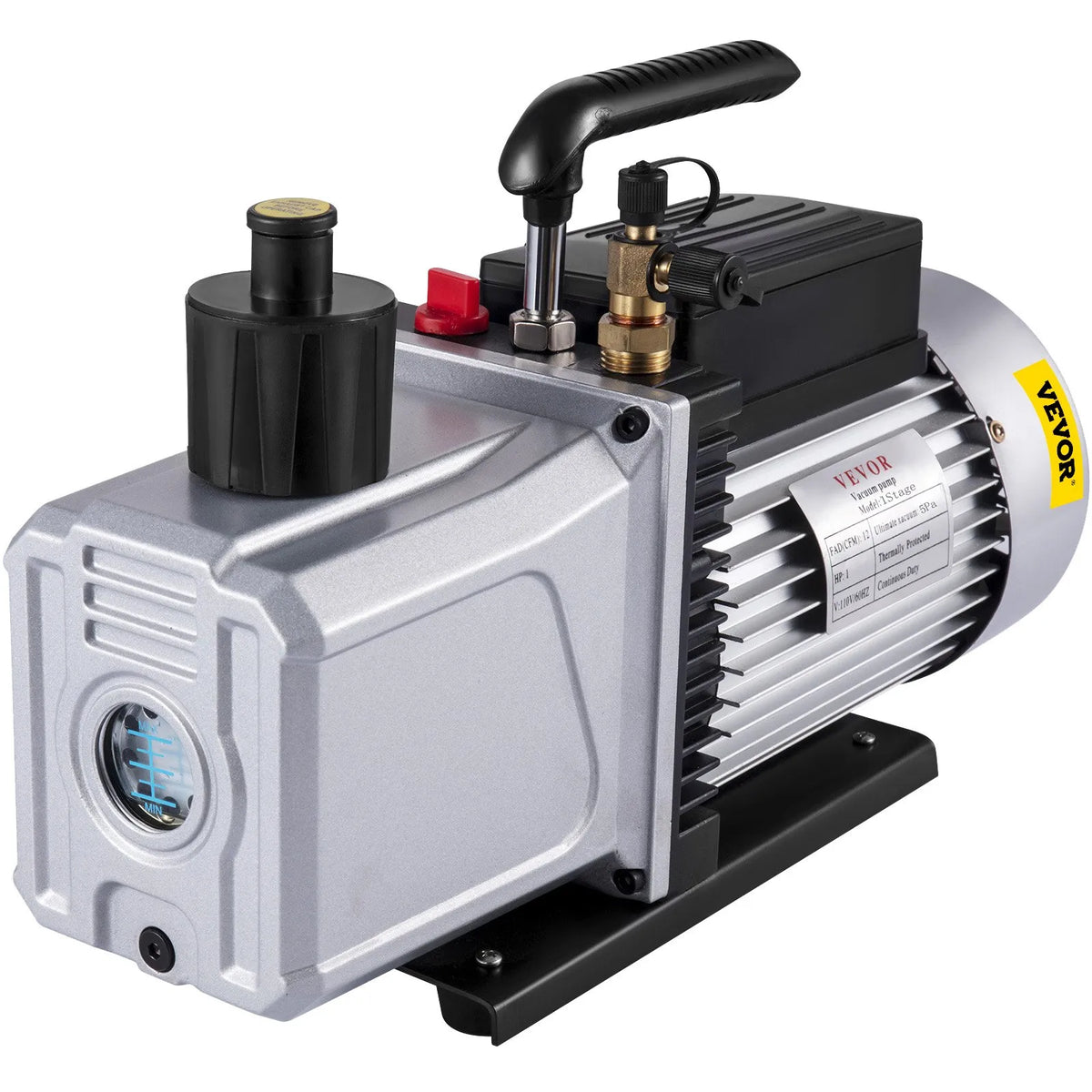 VEVOR Single-Stage Vacuum Pump, Air Flow 717 l/min (12 CFM), Inlet Port 6.35 mm (SAE 1/4)