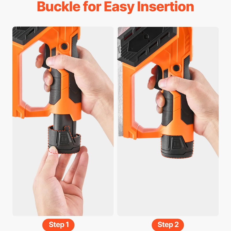 VEVOR litija-jonu akumulators 12 V 2 Ah, pārnēsājams rezerves akumulatoru bloks ar universālu adapteri, saderīgs ar Makita savienojumiem un VEVOR bezvadu elektrisko rokas ēveli, 1 gab.